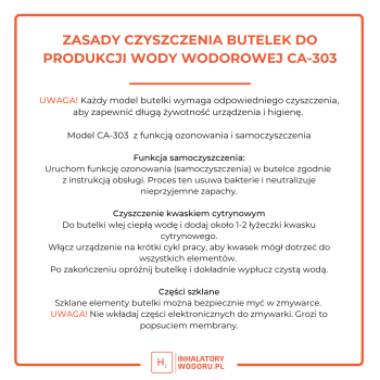 Szklana butelka wodorowa CA-303 niebieska